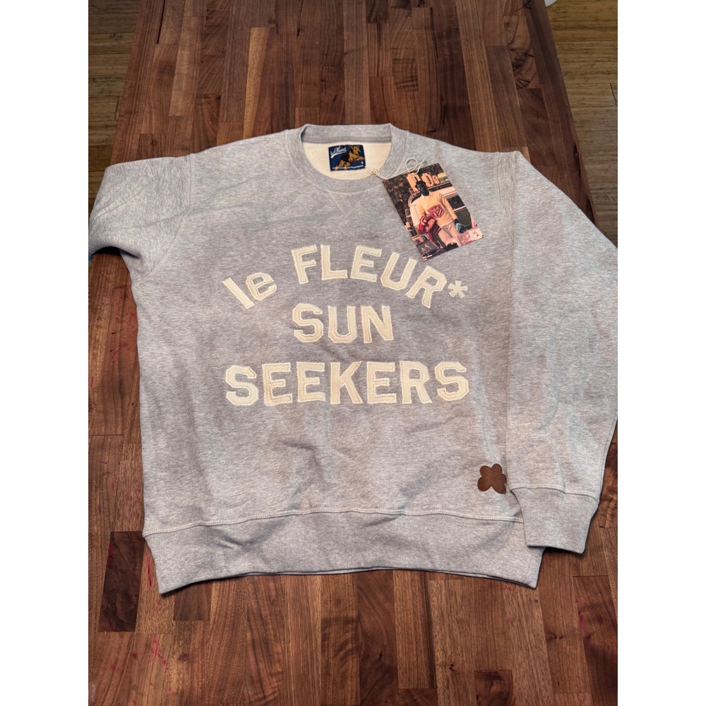 Golf le Fleur Sun Seekers Sweatshirt Heather Grey Cotton Pullover Small NWT